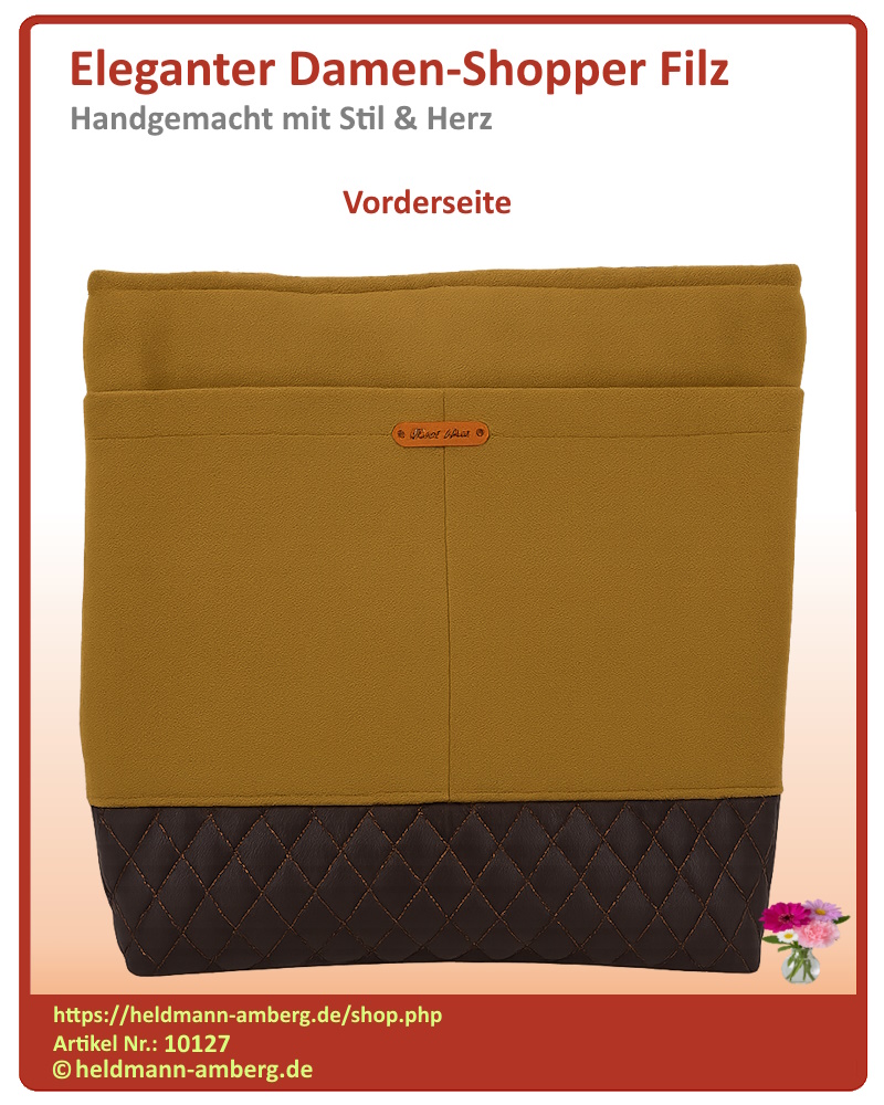 10127 Eleganter Damen-Shopper Filz Vorderseite