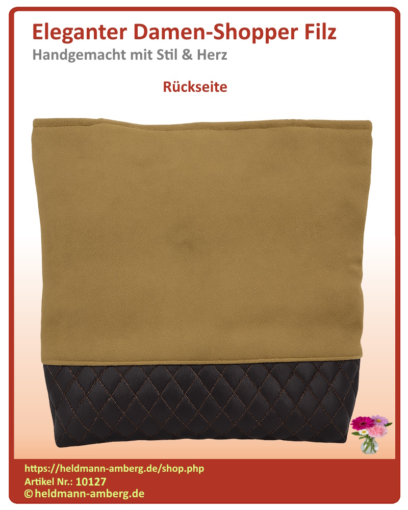 10127 Eleganter Damen-Shopper Filz Rückseite