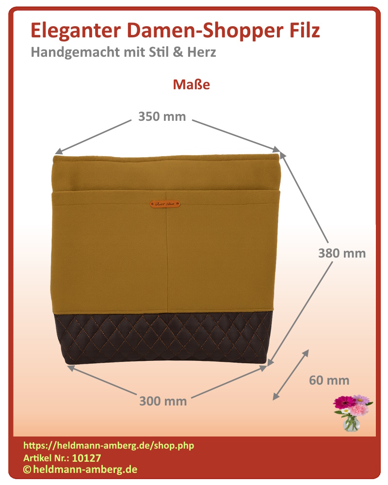 10127 Eleganter Damen-Shopper Filz Maße