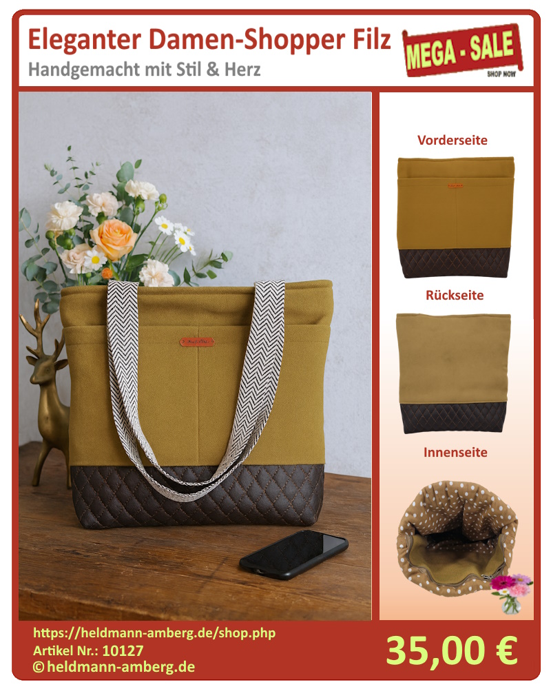 10127 Eleganter Damen-Shopper Filz