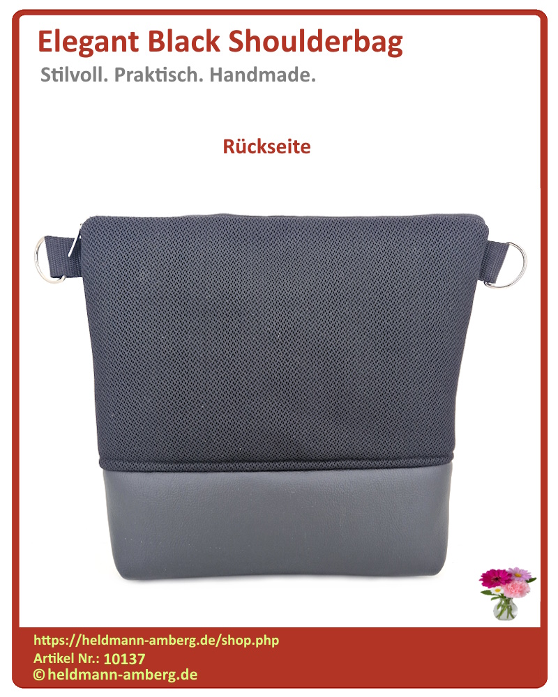 10137 Elegant Black Shoulderbag Rückseite