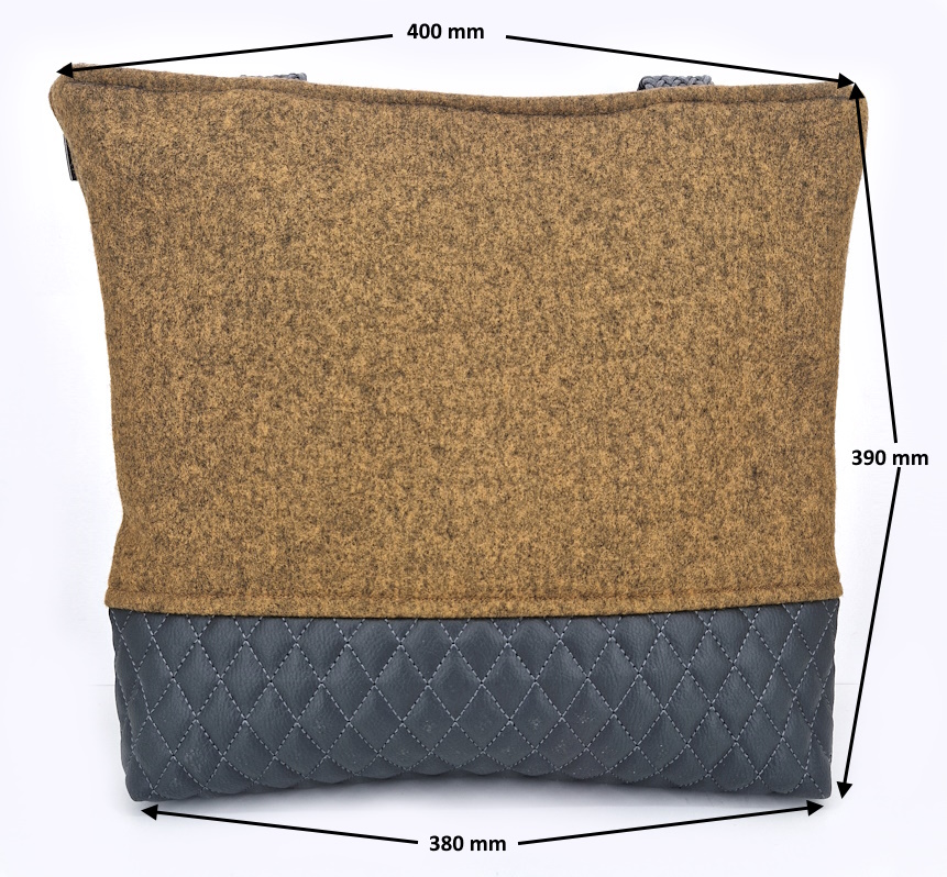 10044 FilzLiebe Shopper Grau-Braun Maße