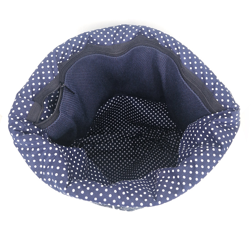 10049 Blütenblauer Damen-Rucksack Innenseite