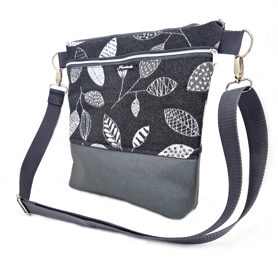 10054 Stilvolle Schultertasche Grau Seitenansicht rechts