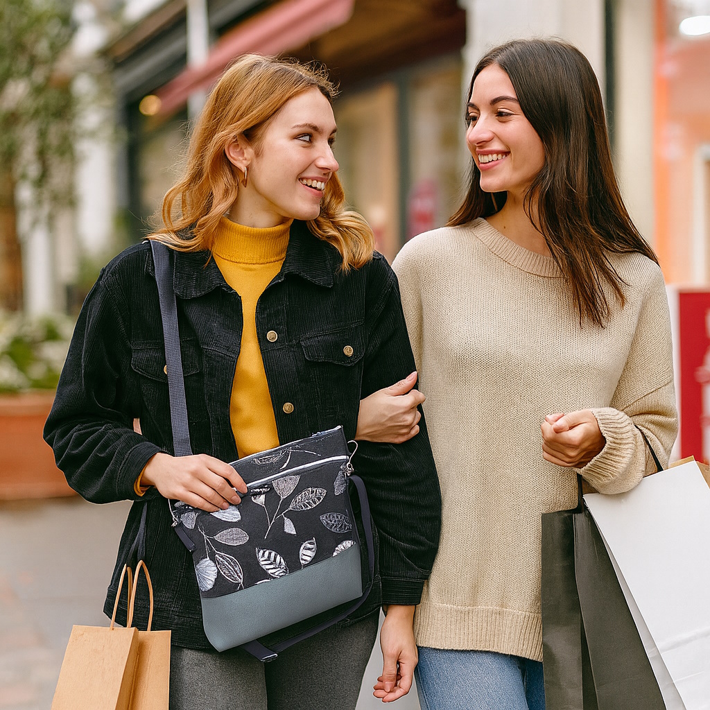 10054 Stilvolle Schultertasche Grau