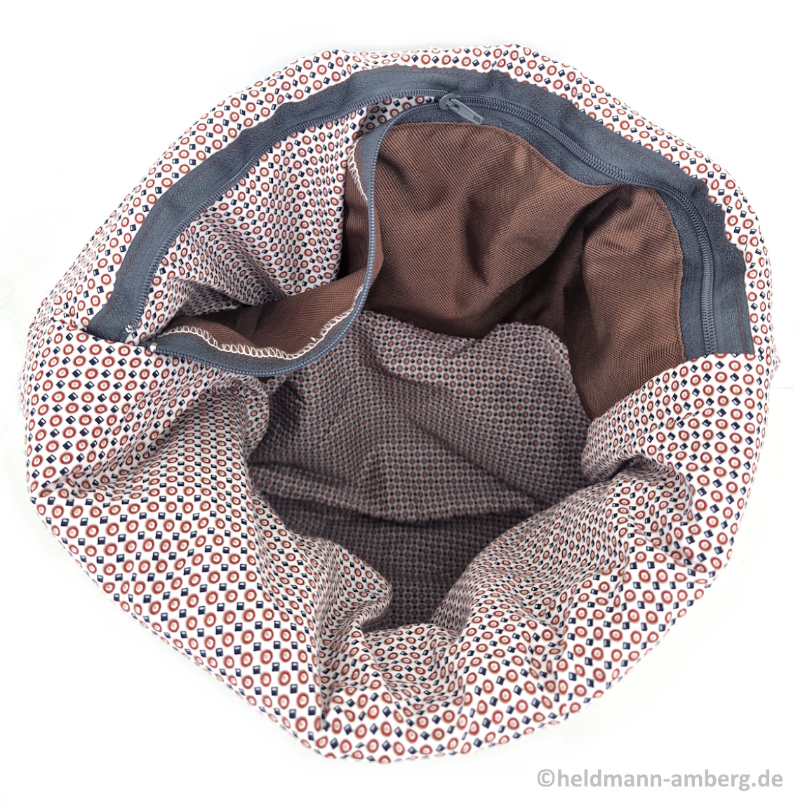 10060 Damen-Rucksack aus Filz & Leder Innenseite