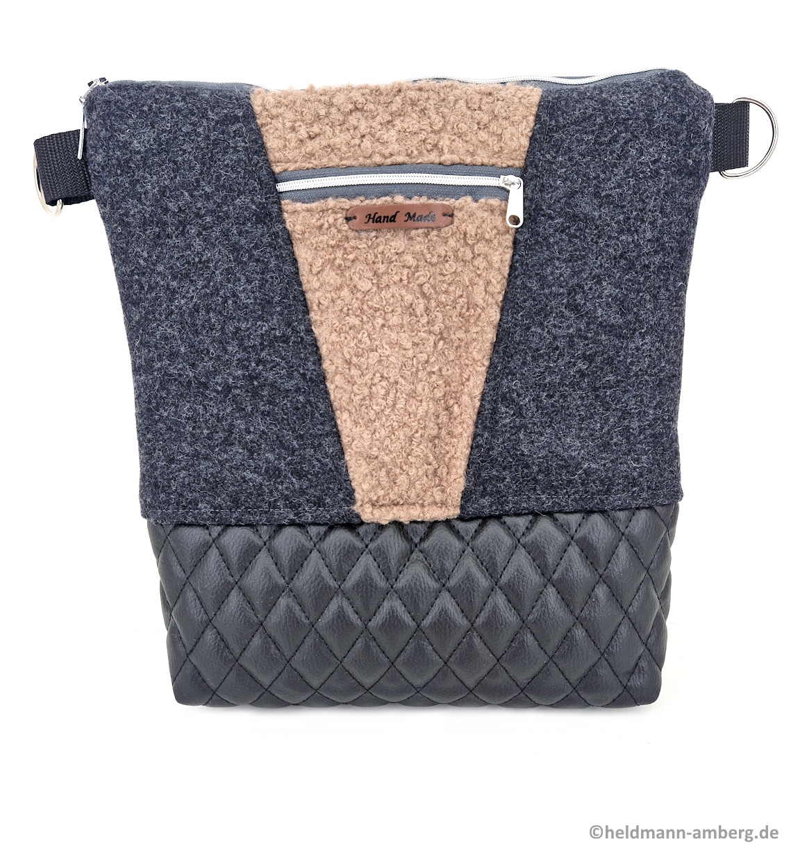 10064 Elegante Filz-Kunstleder Tasche