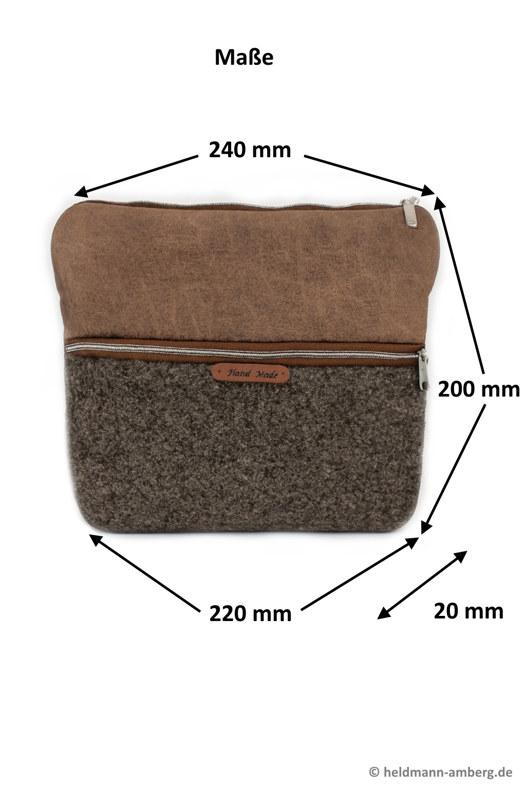 10072 Filzleder Crossbody Chic Maße