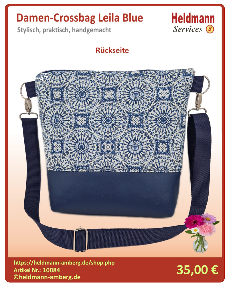 10084 Damen-Crossbag Leila Blue Rückseite