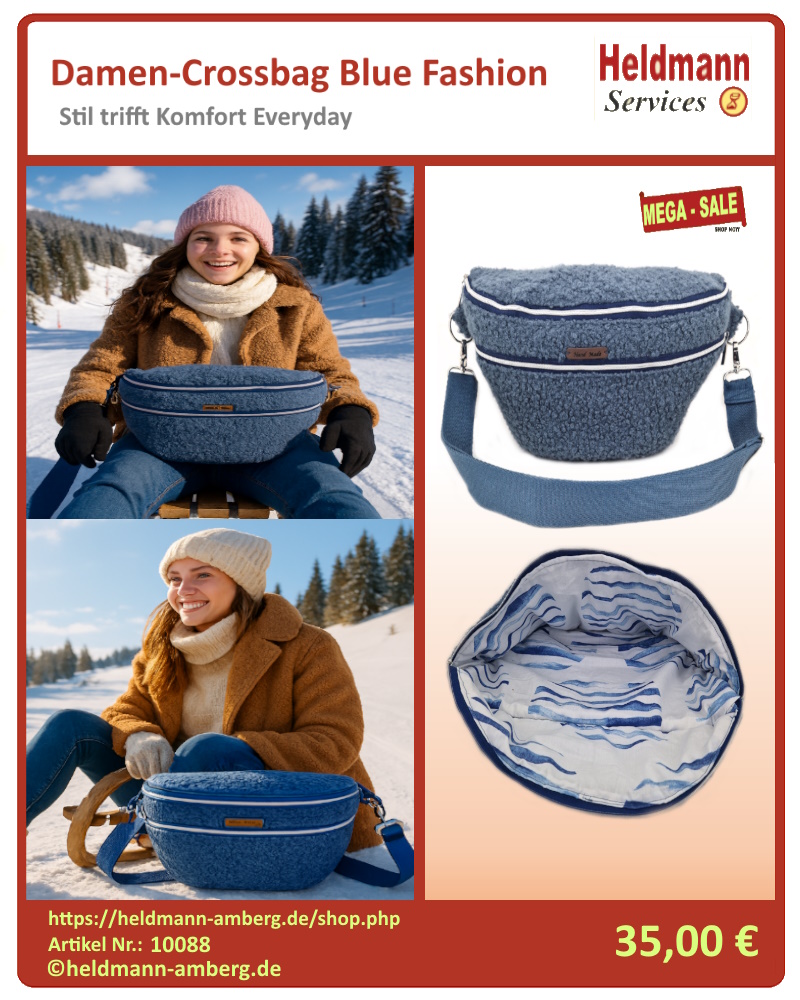 10088 Damen-Crossbag Blue Fashion