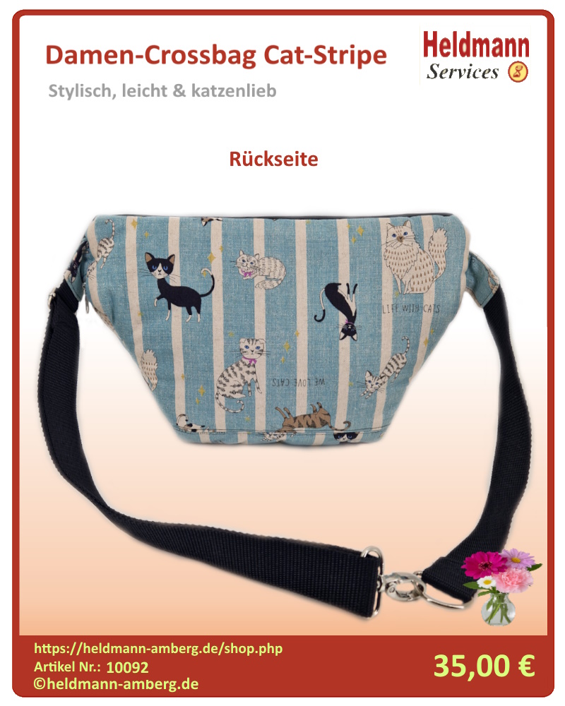 10092 Damen-Crossbag Cat-Stripe Rückseite