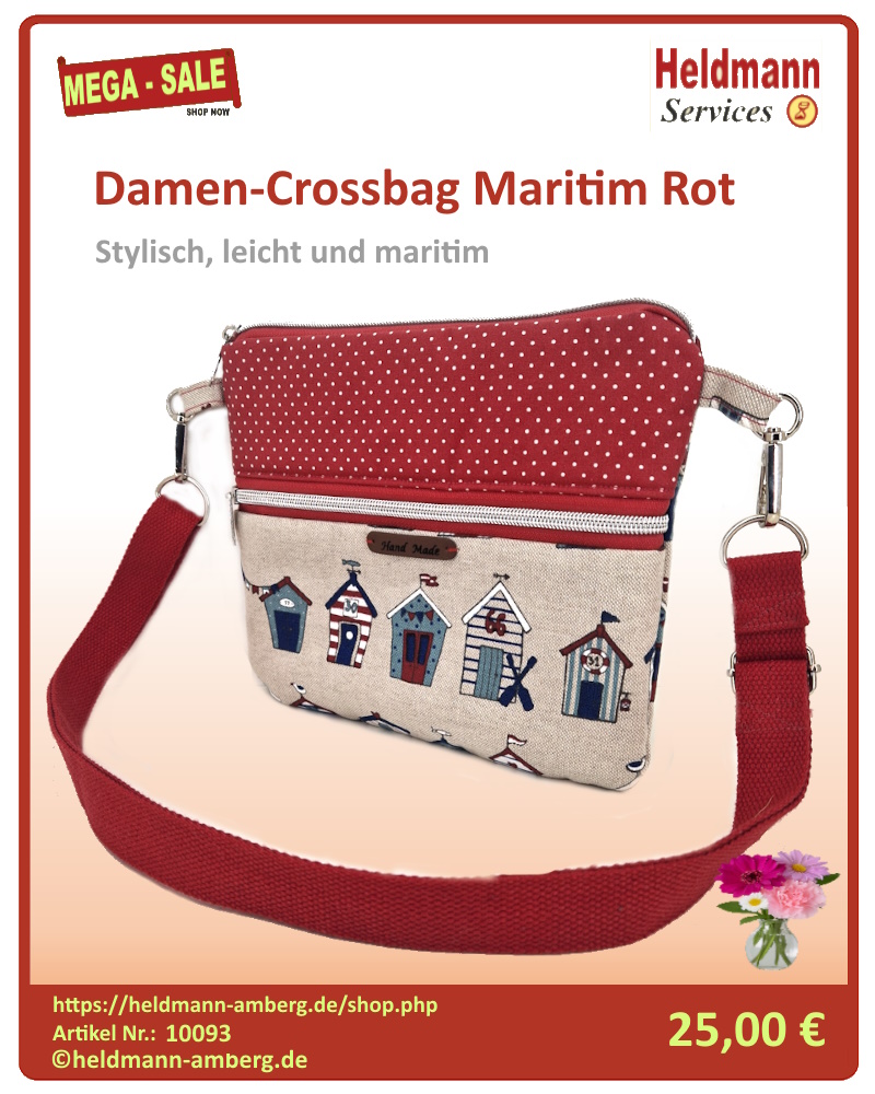 10093 Damen-Crossbag Maritim Rot