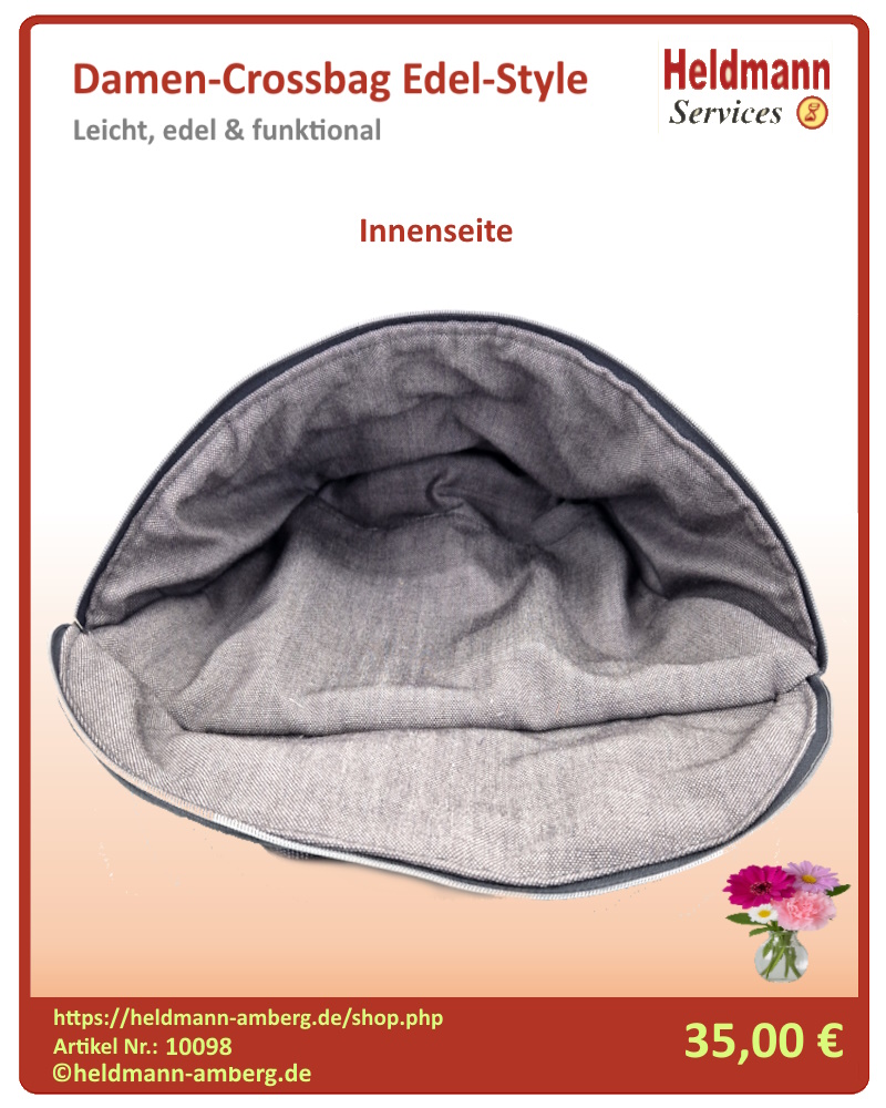 10098 Damen-Crossbag Edel-Style Innenseite