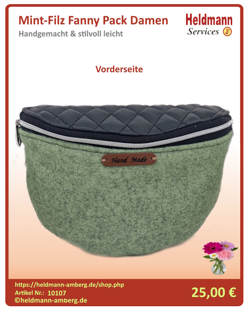 10107 Mint-Filz Fanny Pack Damen Vorderseite