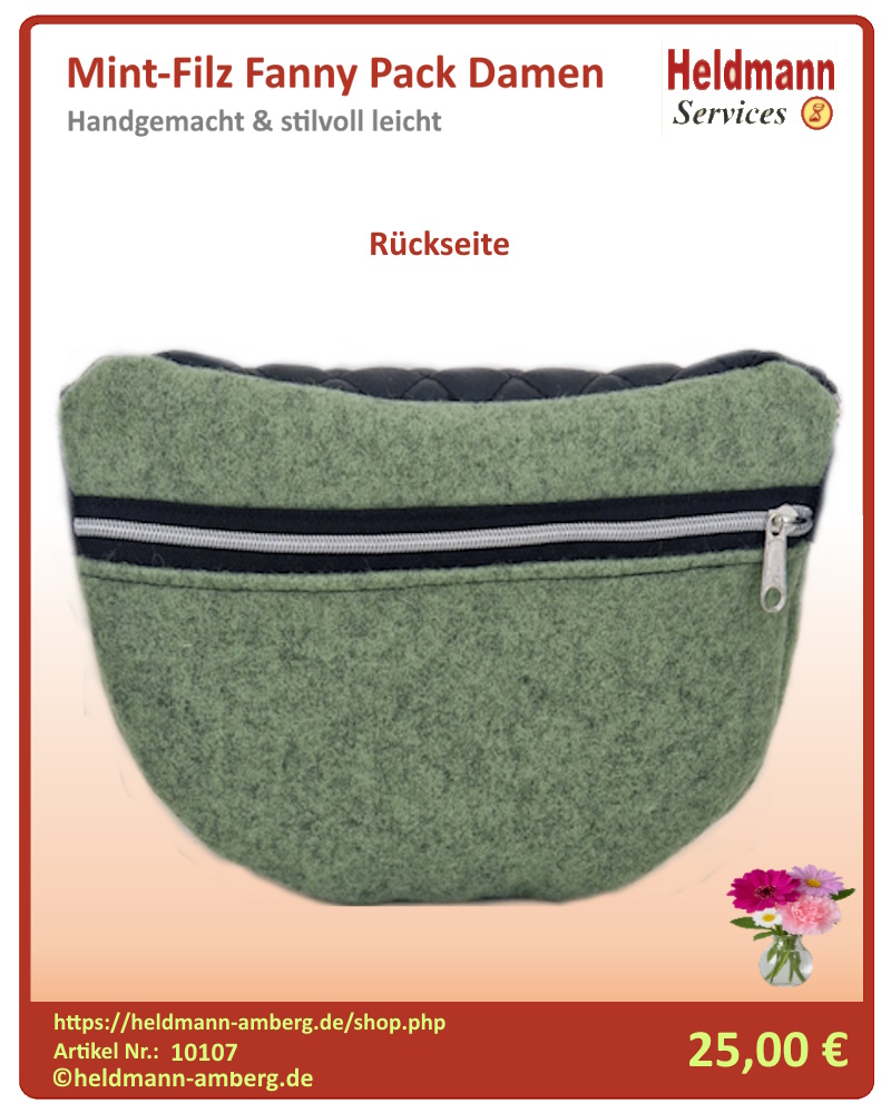 10107 Mint-Filz Fanny Pack Damen Rückseite
