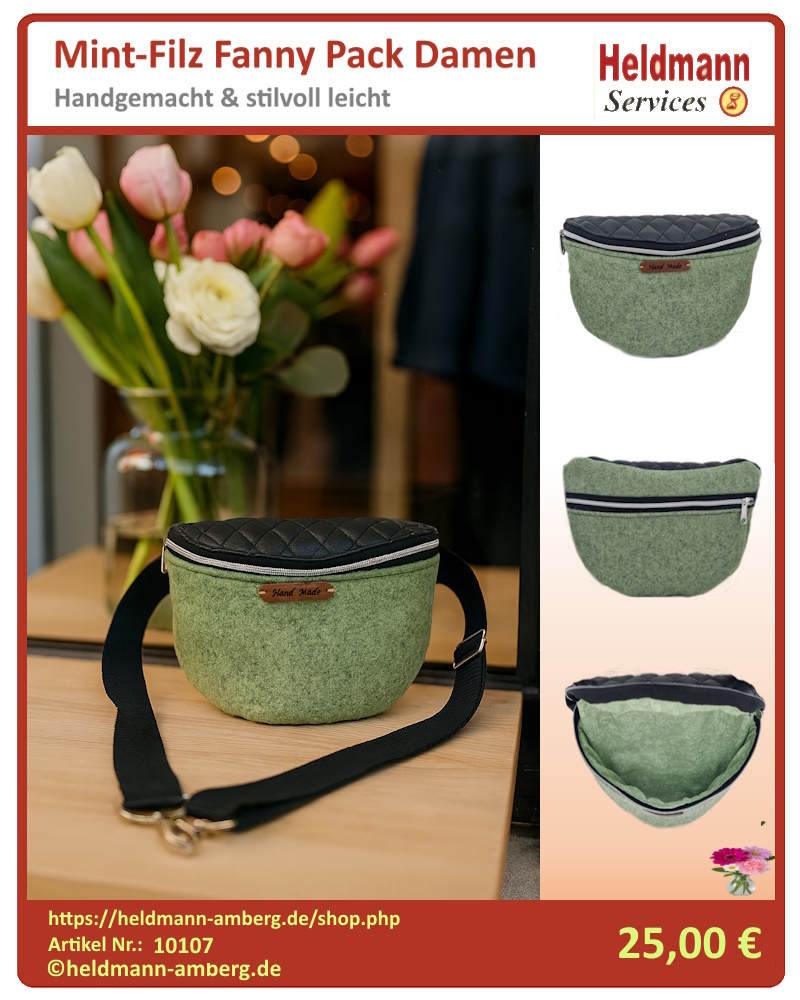 10107 Mint-Filz Fanny Pack Damen