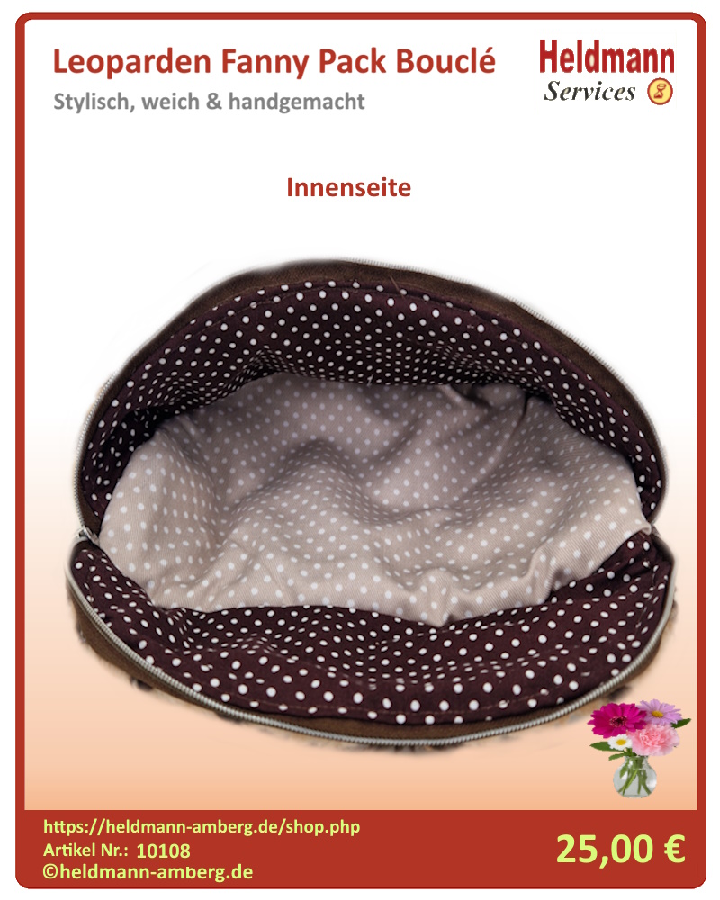 10108 Leoparden Fanny Pack Bouclé Innenseite