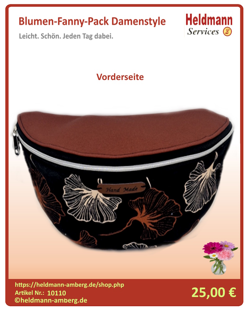 10110 Blumen-Fanny-Pack Damenstyle Vorderseite