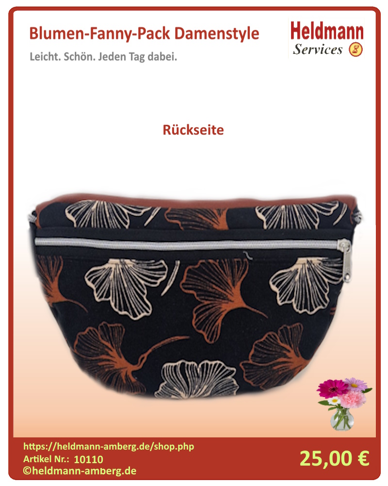 10110 Blumen-Fanny-Pack Damenstyle Rückseite