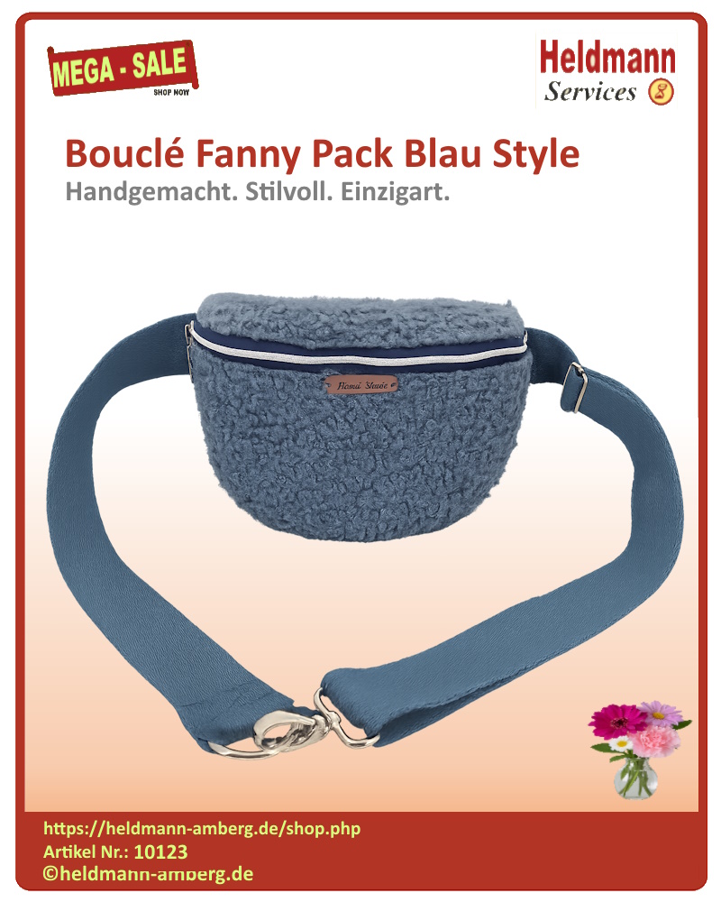 10123 Bouclé Fanny Pack Blau Style