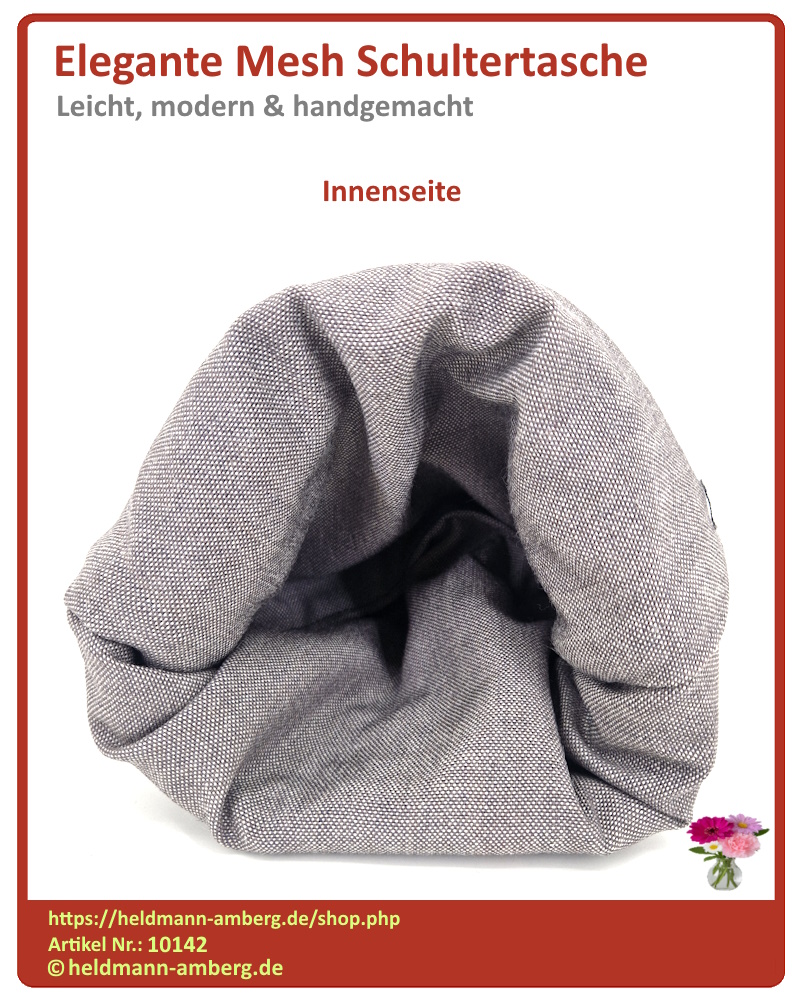 10142 Elegante Mesh Schultertasche Innenseite