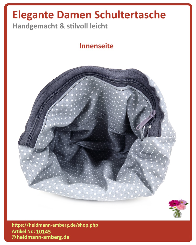 10145 Elegante Damen Schultertasche Innenseite