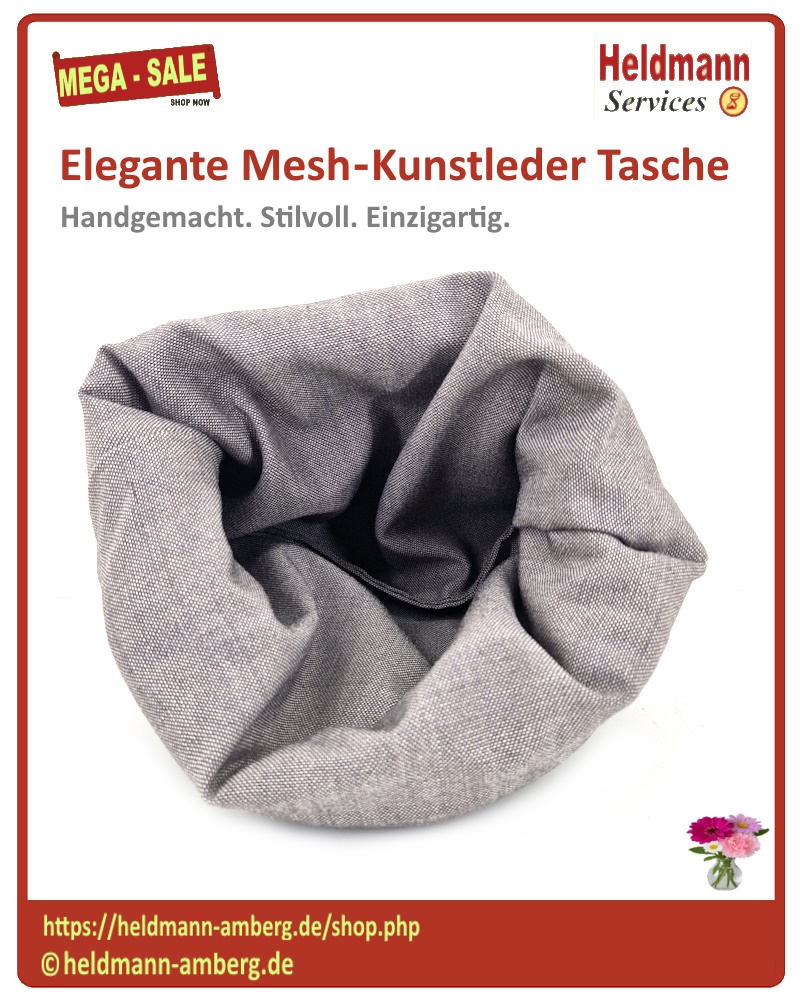 10148 Elegante Mesh‑Kunstleder Tasche Innenseite