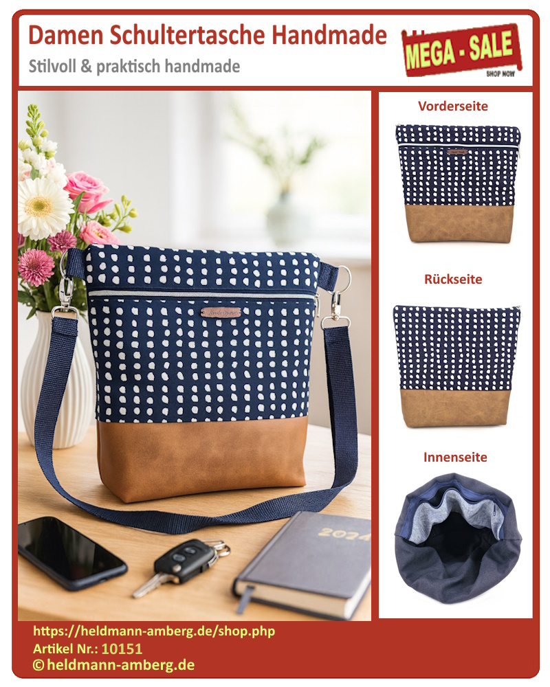 10151 Damen Schultertasche Handmade