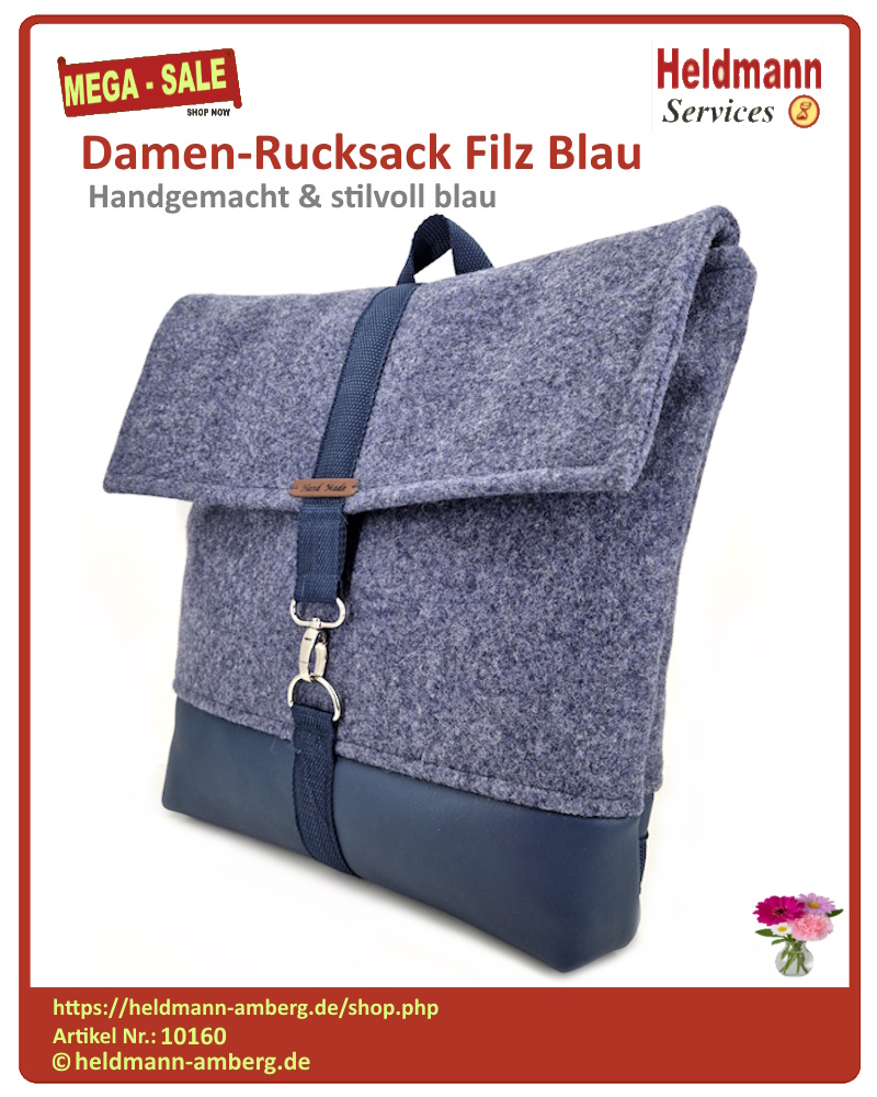 10160 Damen-Rucksack Filz Blau